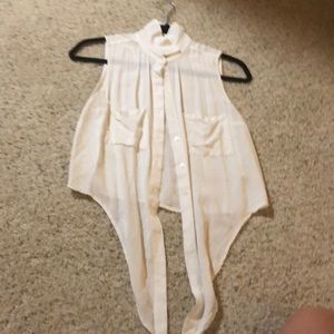 White button down tank top